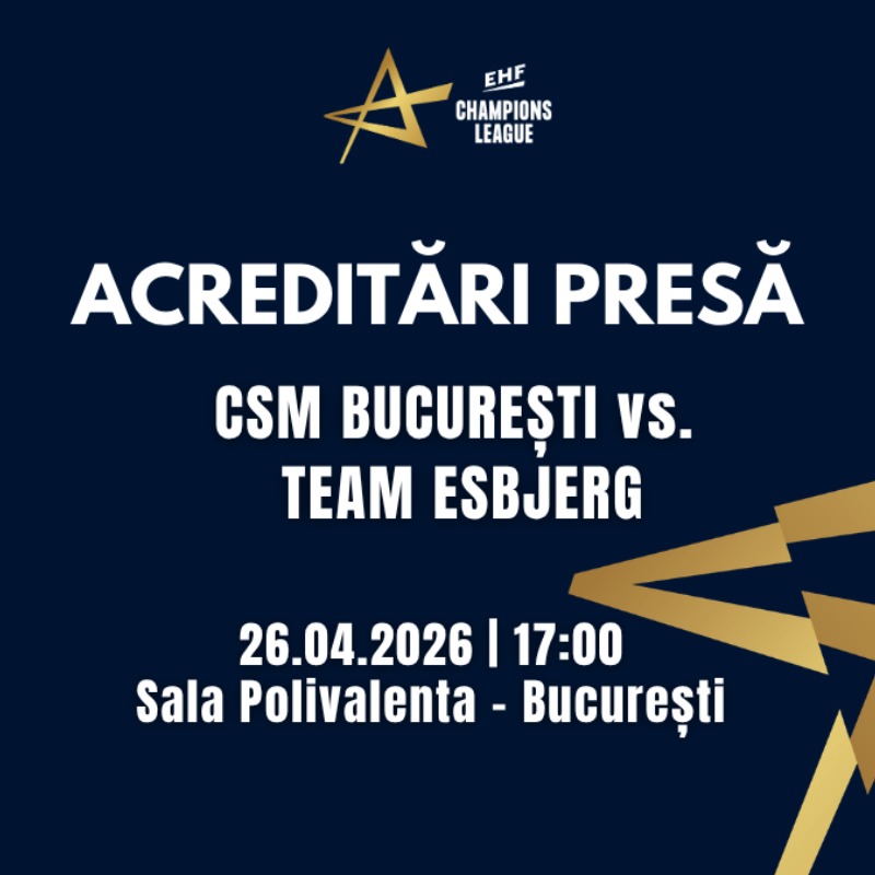 Lista reprezentanților presei scrise și fotografilor acreditați pentru partida CSM București vs. Team Esbjerg